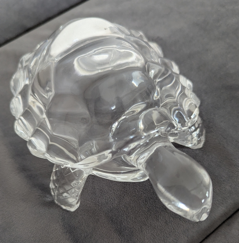 Clear Glass Turtle Figurine
